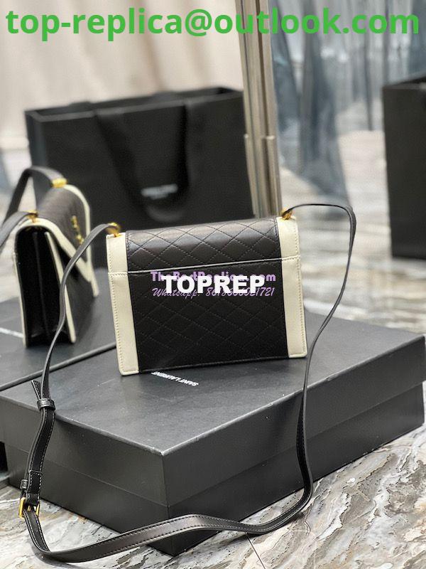 Replica YSL Saint Laurent Gaby Mini Satchel In Quilted Lambskin 685574 Black Blanc 5 Replica YSL Saint Laurent Gaby Mini Satchel In Quilted Lambskin 685574 Black Blanc 5