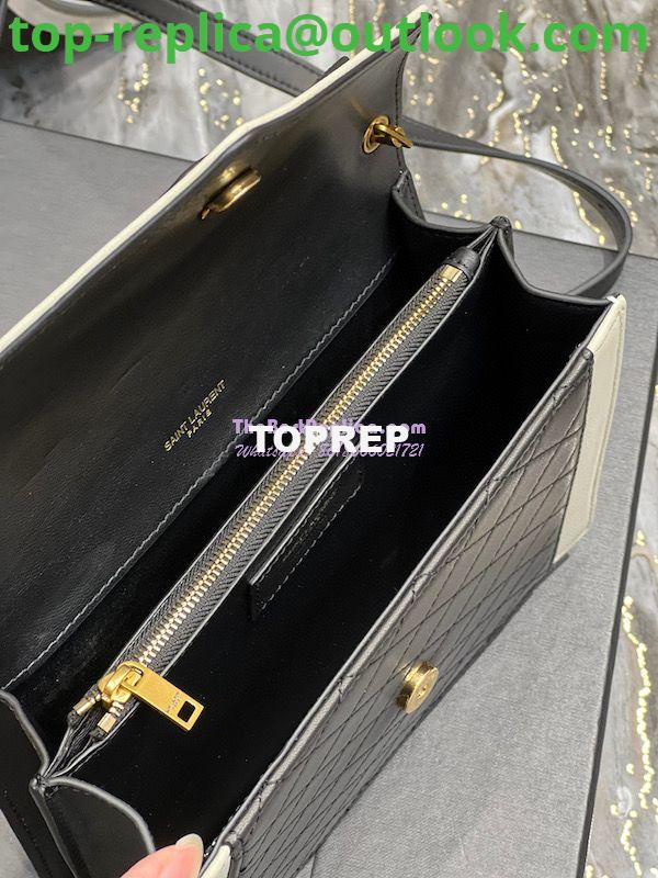 Replica YSL Saint Laurent Gaby Mini Satchel In Quilted Lambskin 685574 Black Blanc 6 Replica YSL Saint Laurent Gaby Mini Satchel In Quilted Lambskin 685574 Black Blanc 6