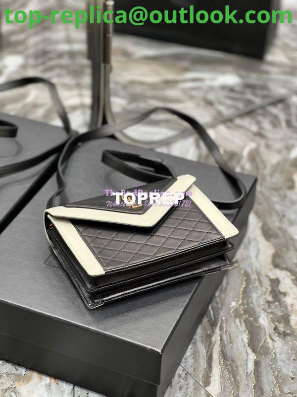 Replica YSL Saint Laurent Gaby Mini Satchel In Quilted Lambskin 685574 Black Blanc 7 Replica YSL Saint Laurent Gaby Mini Satchel In Quilted Lambskin 685574 Black Blanc 7
