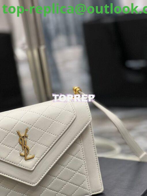 Replica YSL Saint Laurent Gaby Mini Satchel In Quilted Lambskin 685574 Blanc 3