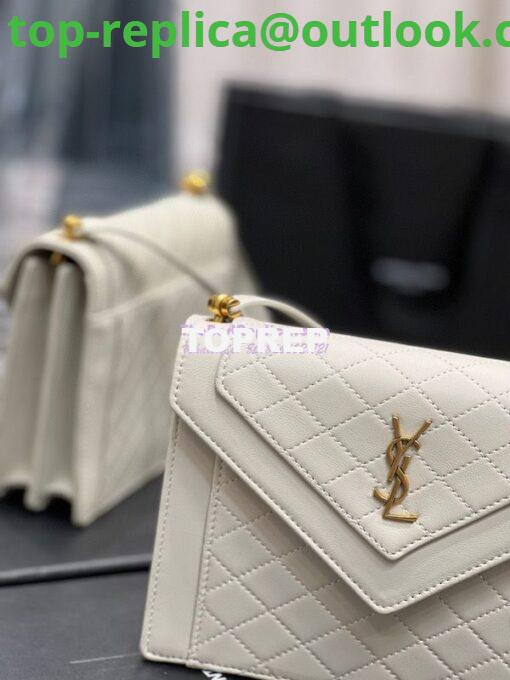 Replica YSL Saint Laurent Gaby Mini Satchel In Quilted Lambskin 685574 Blanc 4