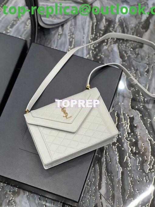 Replica YSL Saint Laurent Gaby Mini Satchel In Quilted Lambskin 685574 Blanc 7