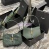 Replica YSL Saint Laurent Le 5 à 7 hobo bag in Vert Fonce calfskin Smooth leather 12