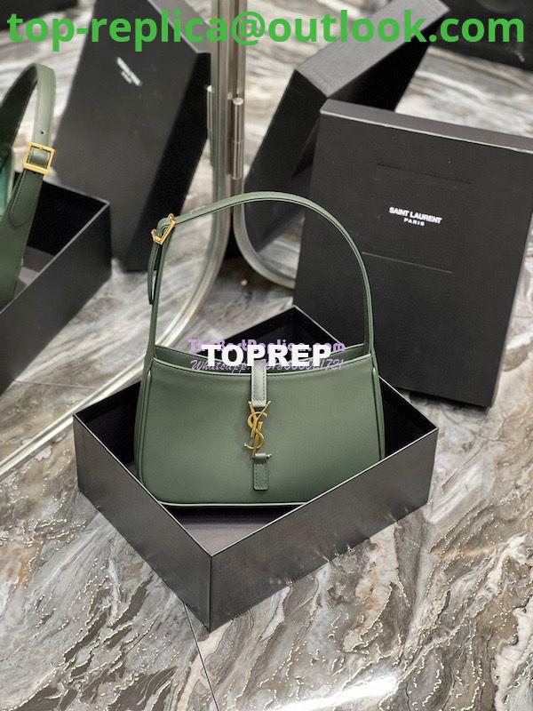 Replica YSL Saint Laurent Le 5 à 7 hobo bag in Vert Fonce calfskin Smooth leather Replica YSL Saint Laurent Le 5 à 7 hobo bag in Vert Fonce calfskin Smooth leather