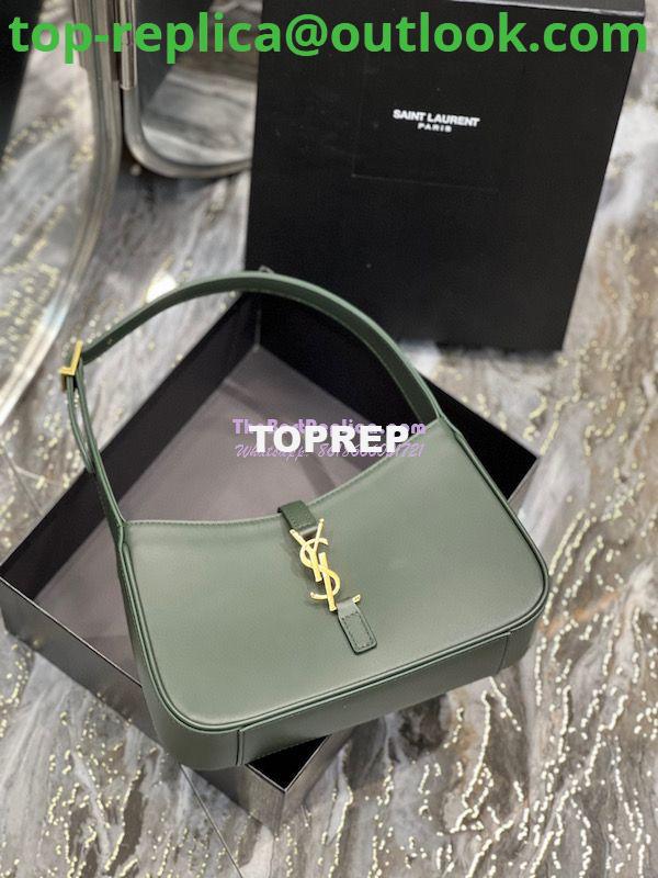 Replica YSL Saint Laurent Le 5 à 7 hobo bag in Vert Fonce calfskin Smooth leather 2 Replica YSL Saint Laurent Le 5 à 7 hobo bag in Vert Fonce calfskin Smooth leather 2