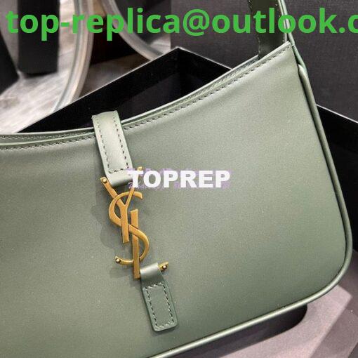 Replica YSL Saint Laurent Le 5 à 7 hobo bag in Vert Fonce calfskin Smooth leather 4