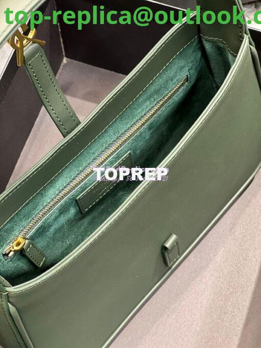 Replica YSL Saint Laurent Le 5 à 7 hobo bag in Vert Fonce calfskin Smooth leather 5