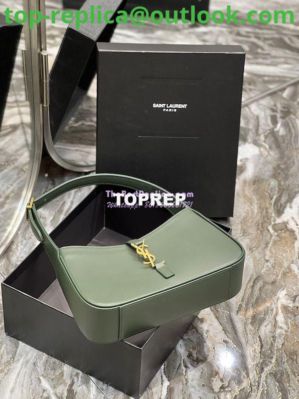 Replica YSL Saint Laurent Le 5 à 7 hobo bag in Vert Fonce calfskin Smooth leather 6 Replica YSL Saint Laurent Le 5 à 7 hobo bag in Vert Fonce calfskin Smooth leather 6