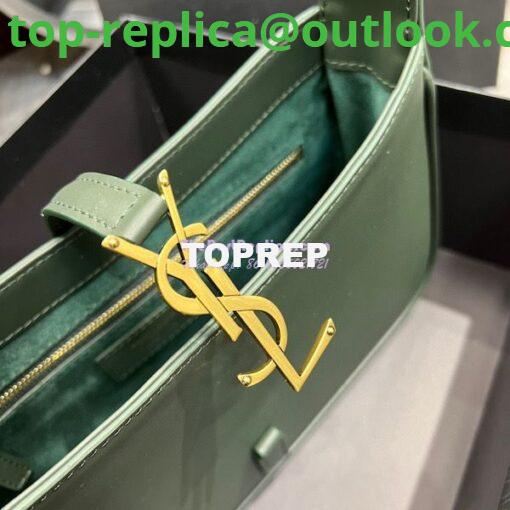 Replica YSL Saint Laurent Le 5 à 7 hobo bag in Vert Fonce calfskin Smooth leather 7