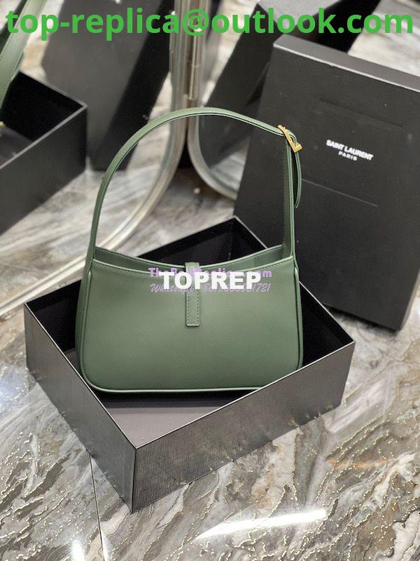 Replica YSL Saint Laurent Le 5 à 7 hobo bag in Vert Fonce calfskin Smooth leather 10 Replica YSL Saint Laurent Le 5 à 7 hobo bag in Vert Fonce calfskin Smooth leather 10