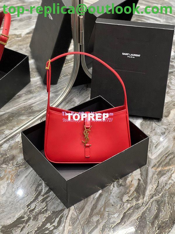Replica YSL Saint Laurent Le 5 à 7 hobo bag in Red calfskin Smooth leather Replica YSL Saint Laurent Le 5 à 7 hobo bag in Red calfskin Smooth leather
