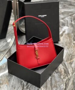 Replica YSL Saint Laurent Le 5 à 7 hobo bag in Red calfskin Smooth leather 2