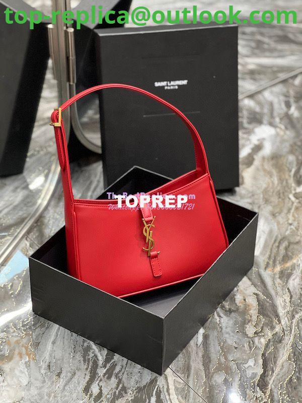 Replica YSL Saint Laurent Le 5 à 7 hobo bag in Red calfskin Smooth leather 2 Replica YSL Saint Laurent Le 5 à 7 hobo bag in Red calfskin Smooth leather 2