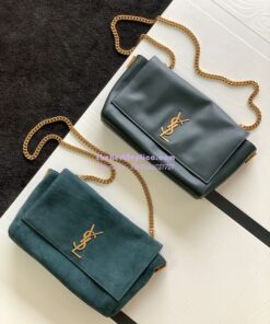 Replica YSL Saint Laurent Kate Medium Reversible In Suede And Smooth Leather 553804 Green