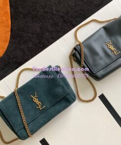 Replica YSL Saint Laurent Kate Medium Reversible In Suede And Smooth Leather 553804 Green 2