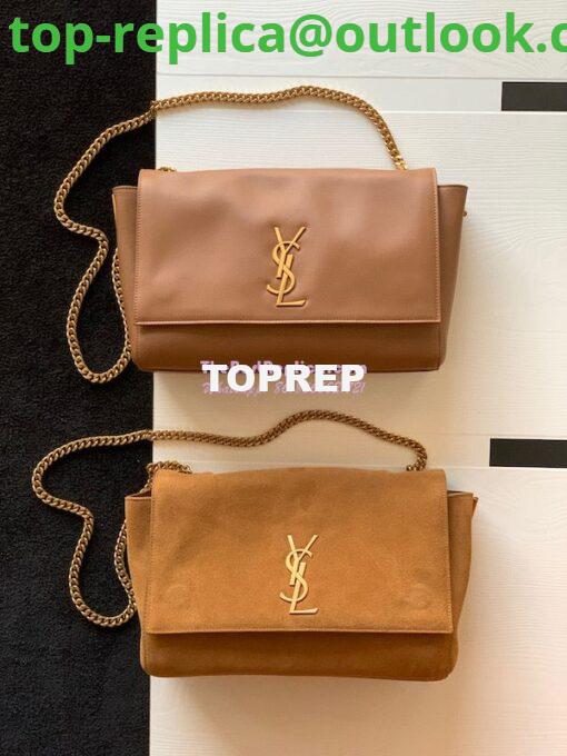 Replica YSL Saint Laurent Kate Medium Reversible In Suede And Smooth Leather 553804 Tan