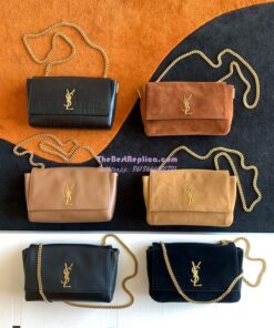 Replica YSL Saint Laurent Kate Medium Reversible In Suede And Smooth Leather 553804 Black