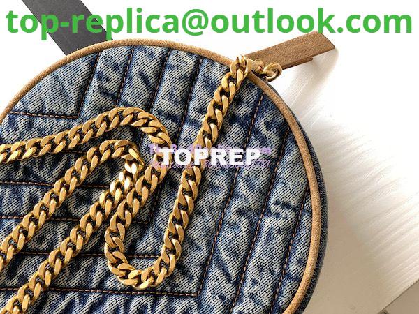 Replica YSL Saint Laurent Vinyle Round Camera Bag In Chevron-quilted Denim And Suede 6104362 6 Replica YSL Saint Laurent Vinyle Round Camera Bag In Chevron-quilted Denim And Suede 6104362 6