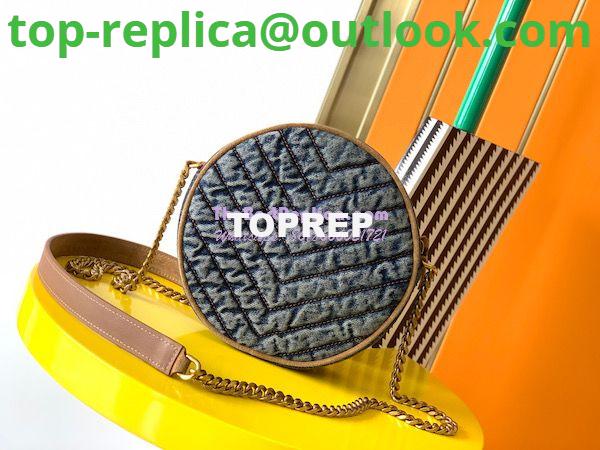 Replica YSL Saint Laurent Vinyle Round Camera Bag In Chevron-quilted Denim And Suede 6104362 8 Replica YSL Saint Laurent Vinyle Round Camera Bag In Chevron-quilted Denim And Suede 6104362 8