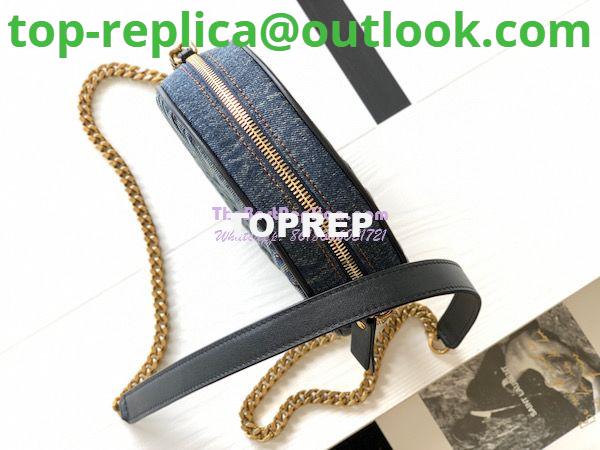 Replica YSL Saint Laurent Vinyle Round Camera Bag In Chevron-quilted Denim And Suede 6104362 14 Replica YSL Saint Laurent Vinyle Round Camera Bag In Chevron-quilted Denim And Suede 6104362 14