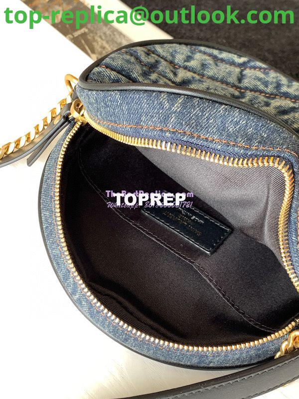 Replica YSL Saint Laurent Vinyle Round Camera Bag In Chevron-quilted Denim And Suede 6104362 15 Replica YSL Saint Laurent Vinyle Round Camera Bag In Chevron-quilted Denim And Suede 6104362 15