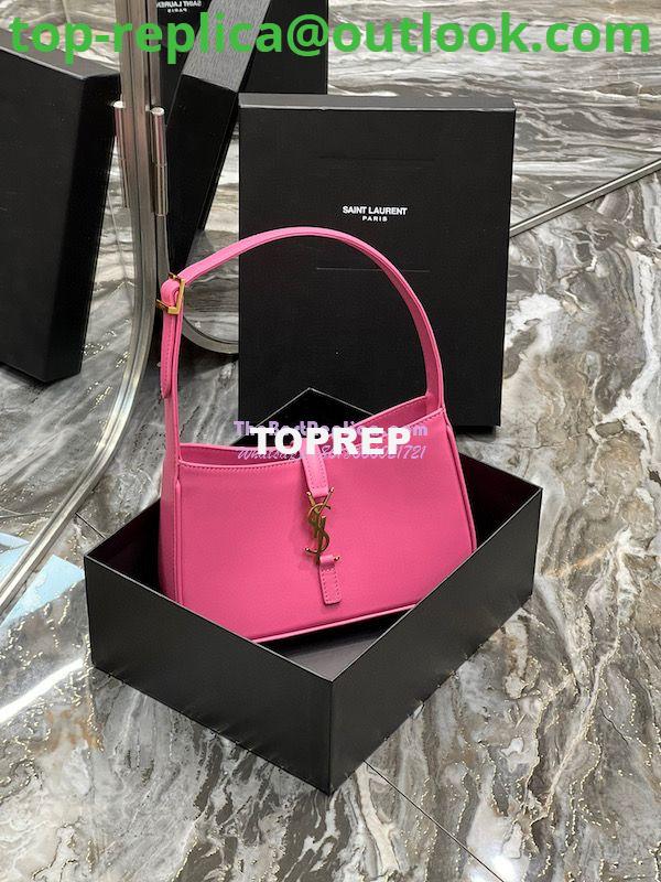Replica YSL Saint Laurent Le 5 à 7 hobo bag in Pink calfskin Smooth leather 2 Replica YSL Saint Laurent Le 5 à 7 hobo bag in Pink calfskin Smooth leather 2