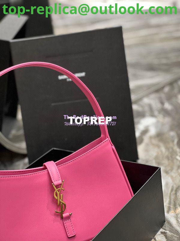 Replica YSL Saint Laurent Le 5 à 7 hobo bag in Pink calfskin Smooth leather 4 Replica YSL Saint Laurent Le 5 à 7 hobo bag in Pink calfskin Smooth leather 4