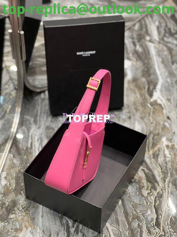 Replica YSL Saint Laurent Le 5 à 7 hobo bag in Pink calfskin Smooth leather 6 Replica YSL Saint Laurent Le 5 à 7 hobo bag in Pink calfskin Smooth leather 6