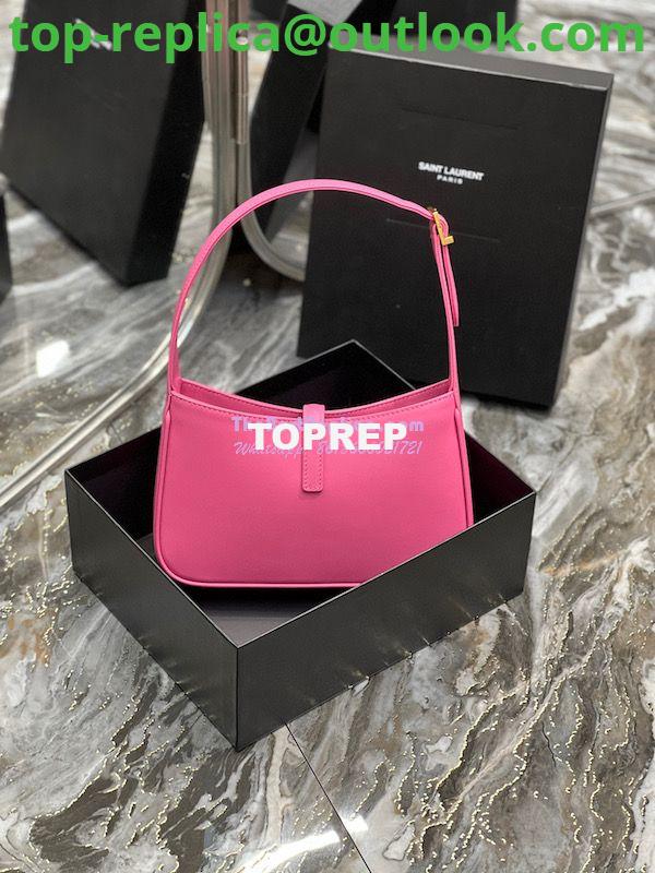 Replica YSL Saint Laurent Le 5 à 7 hobo bag in Pink calfskin Smooth leather 14 Replica YSL Saint Laurent Le 5 à 7 hobo bag in Pink calfskin Smooth leather 14