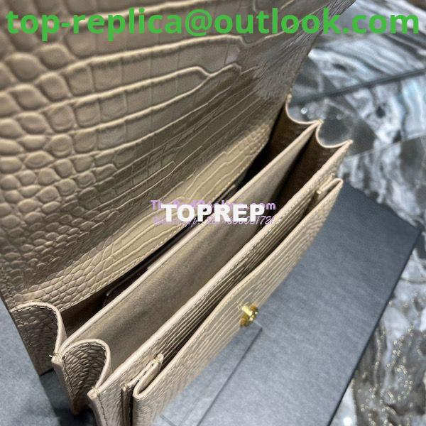 Replica YSL Saint Laurent Medium Sunset Monogram Crocodile embossed bag in Beige w Gold Hardware 8 Replica YSL Saint Laurent Medium Sunset Monogram Crocodile embossed bag in Beige w Gold Hardware 8
