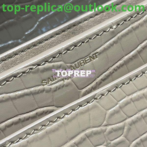 Replica YSL Saint Laurent Medium Sunset Monogram Crocodile embossed bag in Beige w Gold Hardware 9 Replica YSL Saint Laurent Medium Sunset Monogram Crocodile embossed bag in Beige w Gold Hardware 9