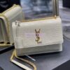 Replica YSL Saint Laurent Medium Sunset Monogram Crocodile embossed bag in Black w Gold Hardware 14