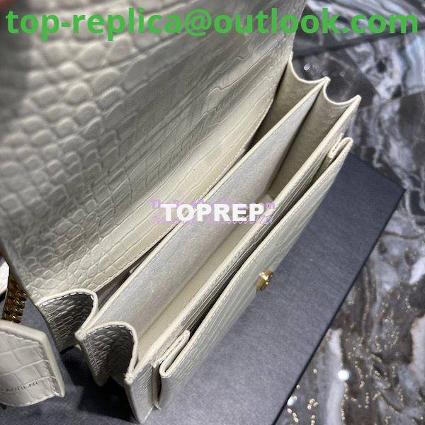 Replica YSL Saint Laurent Medium Sunset Monogram Crocodile embossed bag in Blanc w Gold Hardware 8 Replica YSL Saint Laurent Medium Sunset Monogram Crocodile embossed bag in Blanc w Gold Hardware 8