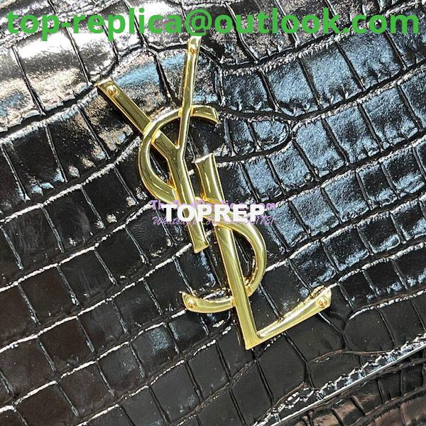 Replica YSL Saint Laurent Medium Sunset Monogram Crocodile embossed bag in Black w Gold Hardware 6 Replica YSL Saint Laurent Medium Sunset Monogram Crocodile embossed bag in Black w Gold Hardware 6