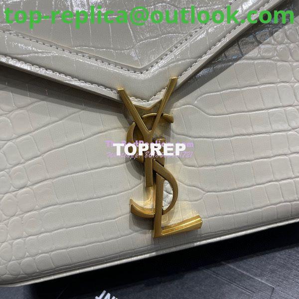 Replica YSL Saint Laurent Cassandra Mini Top Handle Bag In Crocodile Embossed Shiny Leather 602716 White 5 Replica YSL Saint Laurent Cassandra Mini Top Handle Bag In Crocodile Embossed Shiny Leather 602716 White 5