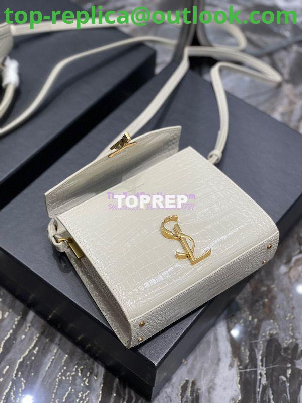 Replica YSL Saint Laurent Cassandra Mini Top Handle Bag In Crocodile Embossed Shiny Leather 602716 White 7 Replica YSL Saint Laurent Cassandra Mini Top Handle Bag In Crocodile Embossed Shiny Leather 602716 White 7