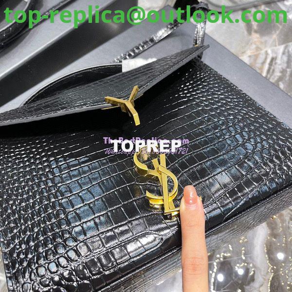Replica YSL Saint Laurent Cassandra Medium Top Handle Bag In Shiny Crocodile-embossed Leather 578000 Black Gold Hardware 7 Replica YSL Saint Laurent Cassandra Medium Top Handle Bag In Shiny Crocodile-embossed Leather 578000 Black Gold Hardware 7