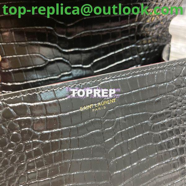 Replica YSL Saint Laurent Cassandra Medium Top Handle Bag In Shiny Crocodile-embossed Leather 578000 Black Gold Hardware 11 Replica YSL Saint Laurent Cassandra Medium Top Handle Bag In Shiny Crocodile-embossed Leather 578000 Black Gold Hardware 11