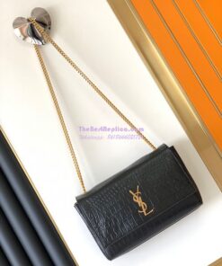 Replica YSL Saint Laurent Medium Kate Bag In Brown Suede And Black Crocodile-embossed Leather Reversible 553804 2