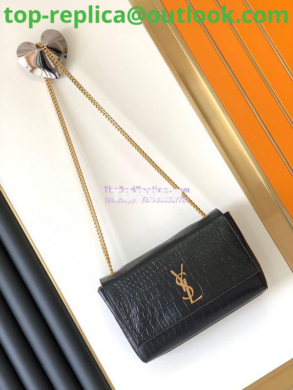 Replica YSL Saint Laurent Medium Kate Bag In Brown Suede And Black Crocodile-embossed Leather Reversible 553804 2 Replica YSL Saint Laurent Medium Kate Bag In Brown Suede And Black Crocodile-embossed Leather Reversible 553804 2