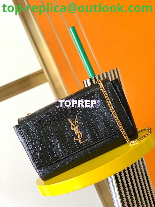 Replica YSL Saint Laurent Medium Kate Bag In Brown Suede And Black Crocodile-embossed Leather Reversible 553804 3 Replica YSL Saint Laurent Medium Kate Bag In Brown Suede And Black Crocodile-embossed Leather Reversible 553804 3
