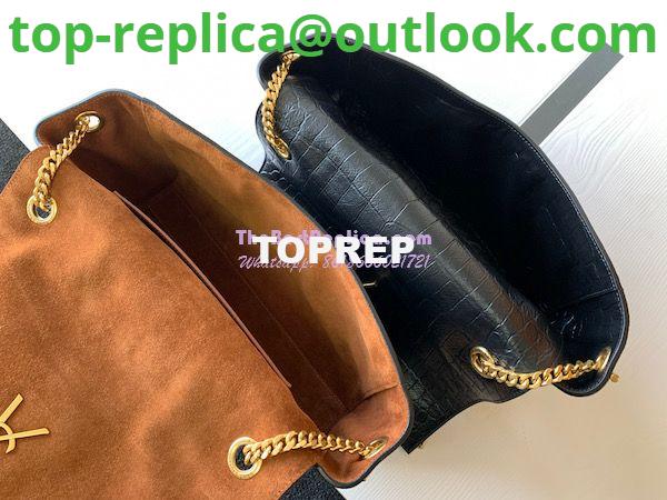 Replica YSL Saint Laurent Medium Kate Bag In Brown Suede And Black Crocodile-embossed Leather Reversible 553804 8 Replica YSL Saint Laurent Medium Kate Bag In Brown Suede And Black Crocodile-embossed Leather Reversible 553804 8