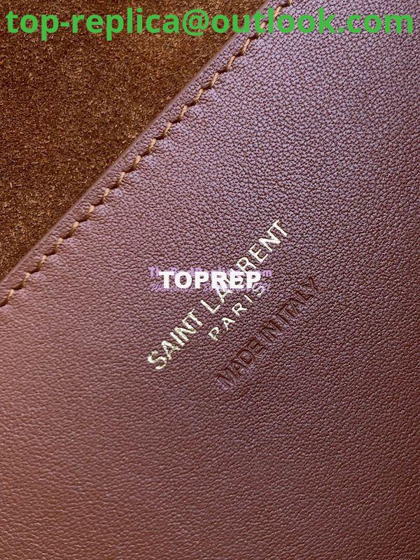 Replica YSL Saint Laurent Medium Kate Bag In Brown Suede And Black Crocodile-embossed Leather Reversible 553804 9 Replica YSL Saint Laurent Medium Kate Bag In Brown Suede And Black Crocodile-embossed Leather Reversible 553804 9