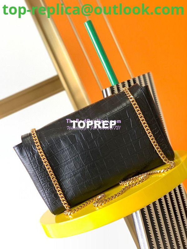 Replica YSL Saint Laurent Medium Kate Bag In Brown Suede And Black Crocodile-embossed Leather Reversible 553804 10 Replica YSL Saint Laurent Medium Kate Bag In Brown Suede And Black Crocodile-embossed Leather Reversible 553804 10