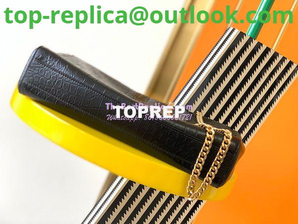 Replica YSL Saint Laurent Medium Kate Bag In Brown Suede And Black Crocodile-embossed Leather Reversible 553804 11 Replica YSL Saint Laurent Medium Kate Bag In Brown Suede And Black Crocodile-embossed Leather Reversible 553804 11