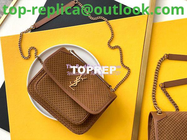 Replica YSL Saint Laurent Niki Woven Print Suede Small Medium Shoulder Bag 633158 Brun 2 Replica YSL Saint Laurent Niki Woven Print Suede Small Medium Shoulder Bag 633158 Brun 2