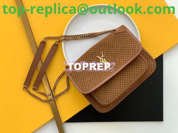 Replica YSL Saint Laurent Niki Woven Print Suede Small Medium Shoulder Bag 633158 Brun 3 Replica YSL Saint Laurent Niki Woven Print Suede Small Medium Shoulder Bag 633158 Brun 3