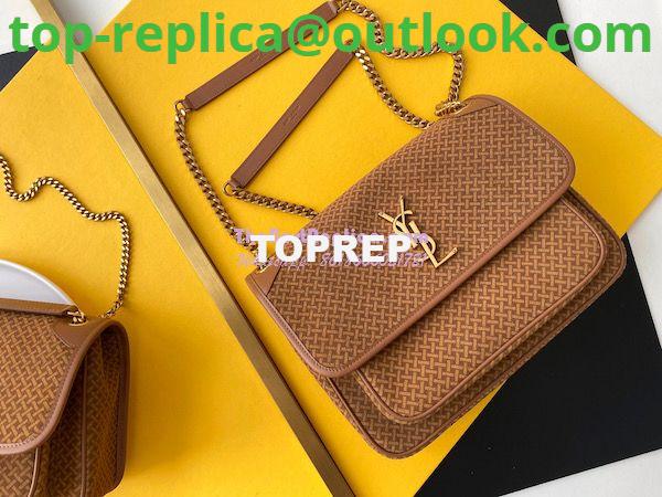 Replica YSL Saint Laurent Niki Woven Print Suede Small Medium Shoulder Bag 633158 Brun 11 Replica YSL Saint Laurent Niki Woven Print Suede Small Medium Shoulder Bag 633158 Brun 11