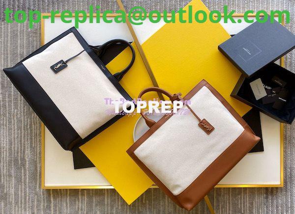 Replica YSL Saint Laurent Shopping Tag Cabas Linen Tote Bag 619757 Replica YSL Saint Laurent Shopping Tag Cabas Linen Tote Bag 619757