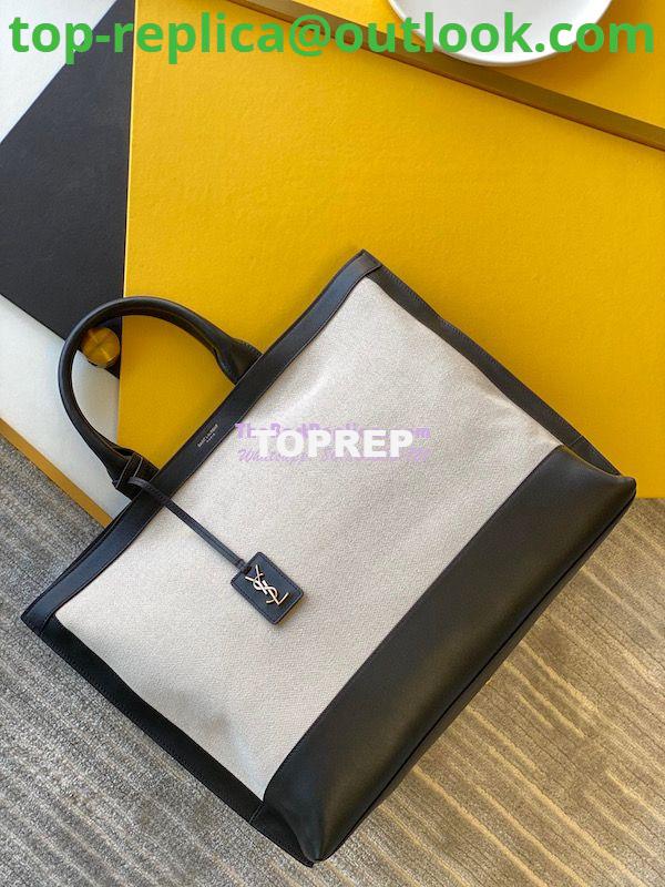 Replica YSL Saint Laurent Shopping Tag Cabas Linen Tote Bag 619757 2 Replica YSL Saint Laurent Shopping Tag Cabas Linen Tote Bag 619757 2